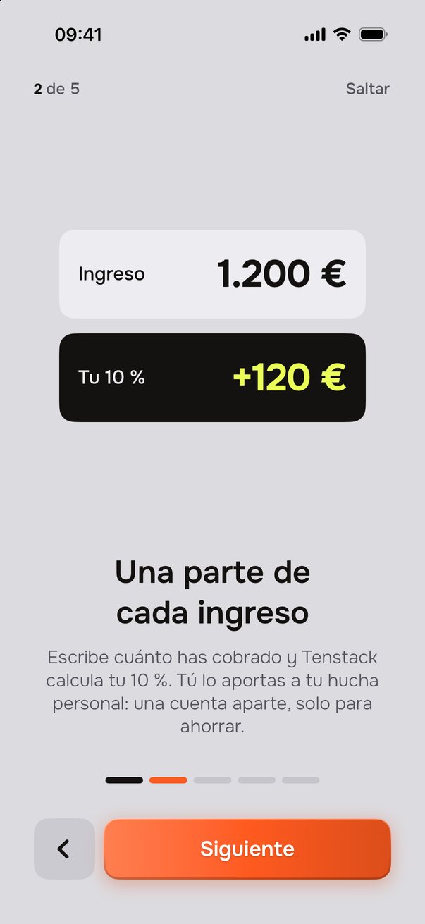 Primer inicio: ingreso de 1200&nbsp;€, tu 10&nbsp;% es de 120&nbsp;€.